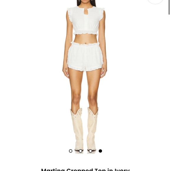 White Ruffle Trim Two-Piece Set - Picture 2 of 3